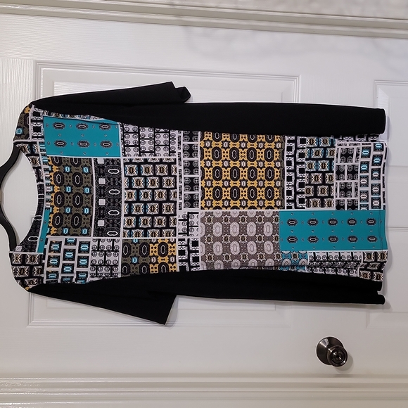 Style & Co. Multicolored Multiprint Mini Dress Women's Size XL - Picture 2 of 12